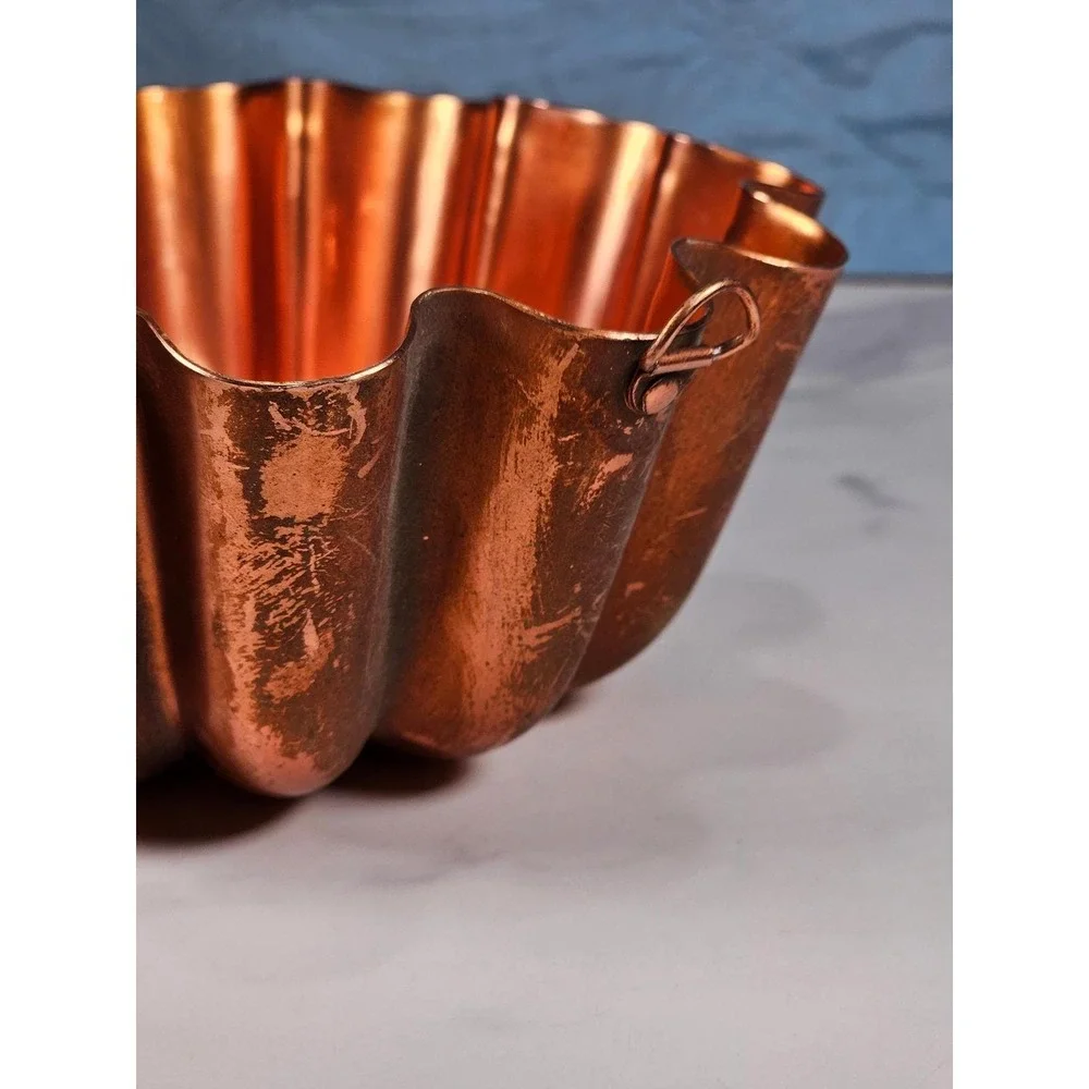 Vintage Copper Fluted Tart Pan Fluted Bowl Dessert Pan